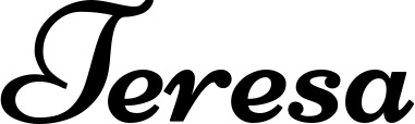 Vorschau des Bootsnamens "Teresa" als Schriftzug für "Bootsbeschriftung Klassisch 84"