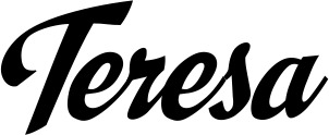 Vorschau des Bootsnamens "Teresa" als Schriftzug für "Bootsbeschriftung Klassisch 29"