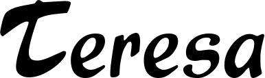 Vorschau des Bootsnamens "Teresa" als Schriftzug für "Bootsbeschriftung Klassisch 15"