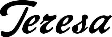 Vorschau des Bootsnamens "Teresa" als Schriftzug für "Bootsbeschriftung Klassisch 12"