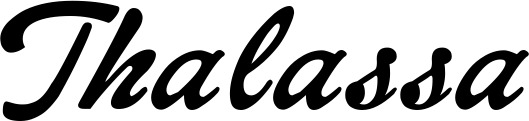 Vorschau des Bootsnamens "Thalassa" als Schriftzug für "Bootsbeschriftung Klassisch 12"