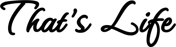 Vorschau des Bootsnamens "That's Life" als Schriftzug für "Bootsbeschriftung Klassisch 111"