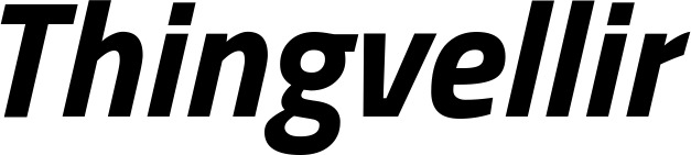 Vorschau des Bootsnamens "Thingvellir" als Schriftzug für "Bootsbeschriftung Kursiv 14"