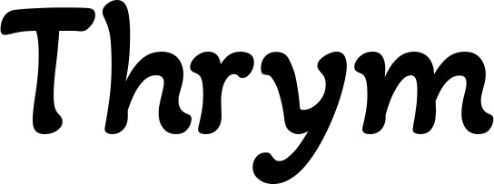 Vorschau des Bootsnamens "Thrym" als Schriftzug für "Bootsbeschriftung Klassisch 103"