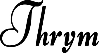 Vorschau des Bootsnamens "Thrym" als Schriftzug für "Bootsbeschriftung Klassisch 76"