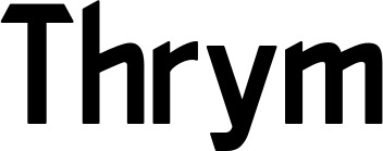 Vorschau des Bootsnamens "Thrym" als Schriftzug für "Bootsbeschriftung Neu 65"