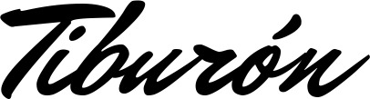 Vorschau des Bootsnamens "Tiburón" als Schriftzug für "Bootsbeschriftung Klassisch 82"