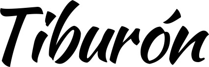 Vorschau des Bootsnamens "Tiburón" als Schriftzug für "Bootsbeschriftung Klassisch 73"