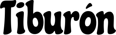 Vorschau des Bootsnamens "Tiburón" als Schriftzug für "Bootsbeschriftung Klassisch 53"