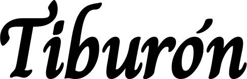 Vorschau des Bootsnamens "Tiburón" als Schriftzug für "Bootsbeschriftung Klassisch 51"