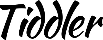 Vorschau des Bootsnamens "Tiddler" als Schriftzug für "Bootsbeschriftung Klassisch 73"