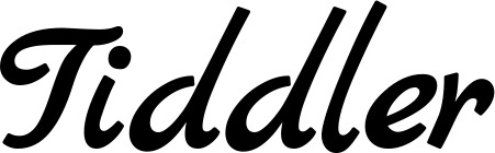 Vorschau des Bootsnamens "Tiddler" als Schriftzug für "Bootsbeschriftung Klassisch 45"