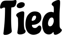 Vorschau des Bootsnamens "Tied" als Schriftzug für "Bootsbeschriftung Klassisch 53"
