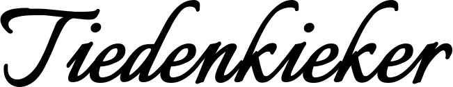 Vorschau des Bootsnamens "Tiedenkieker" als Schriftzug für "Bootsbeschriftung Klassisch 58"