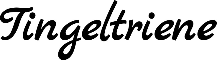 Vorschau des Bootsnamens "Tingeltriene" als Schriftzug für "Bootsbeschriftung Klassisch 77"