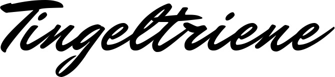 Vorschau des Bootsnamens "Tingeltriene" als Schriftzug für "Bootsbeschriftung Klassisch 82"
