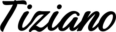 Vorschau des Bootsnamens "Tiziano" als Schriftzug für "Bootsbeschriftung Klassisch 48"