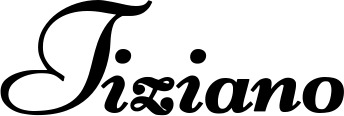 Vorschau des Bootsnamens "Tiziano" als Schriftzug für "Bootsbeschriftung Klassisch 76-A"