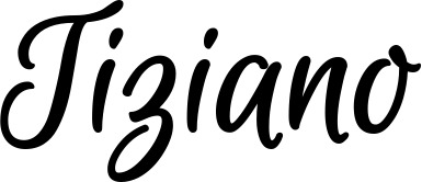 Vorschau des Bootsnamens "Tiziano" als Schriftzug für "Bootsbeschriftung Klassisch 105"