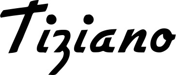 Vorschau des Bootsnamens "Tiziano" als Schriftzug für "Bootsbeschriftung Klassisch 66"