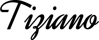Vorschau des Bootsnamens "Tiziano" als Schriftzug für "Bootsbeschriftung Klassisch 44"