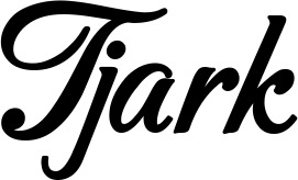 Vorschau des Bootsnamens "Tjark" als Schriftzug für "Bootsbeschriftung Klassisch 50"