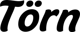 Vorschau des Bootsnamens "Törn" als Schriftzug für "Bootsbeschriftung Klassisch 14"