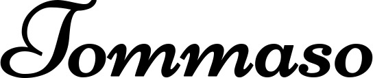 Vorschau des Bootsnamens "Tommaso" als Schriftzug für "Bootsbeschriftung Klassisch 84"