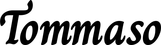 Vorschau des Bootsnamens "Tommaso" als Schriftzug für "Bootsbeschriftung Klassisch 51"