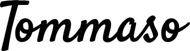 Vorschau des Bootsnamens "Tommaso" als Schriftzug für "Bootsbeschriftung Klassisch 96"