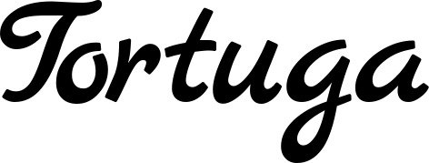 Vorschau des Bootsnamens "Tortuga" als Schriftzug für "Bootsbeschriftung Klassisch 45"