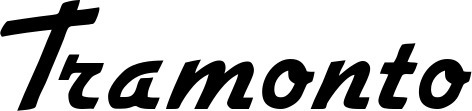 Vorschau des Bootsnamens "Tramonto" als Schriftzug für "Bootsbeschriftung Klassisch 66"