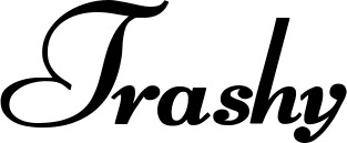Vorschau des Bootsnamens "Trashy" als Schriftzug für "Bootsbeschriftung Klassisch 76-A"