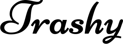 Vorschau des Bootsnamens "Trashy" als Schriftzug für "Bootsbeschriftung Klassisch 84"