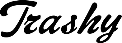 Vorschau des Bootsnamens "Trashy" als Schriftzug für "Style Klassisch 12"