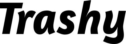 Vorschau des Bootsnamens "Trashy" als Schriftzug für "Bootsbeschriftung Kursiv 01"