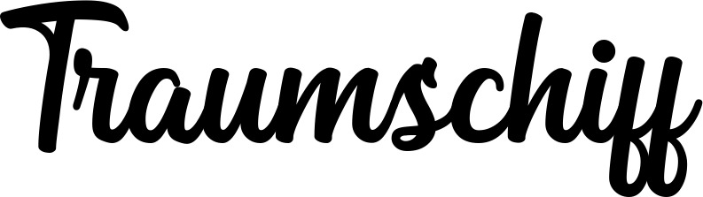 Vorschau des Bootsnamens "Traumschiff" als Schriftzug für "Bootsbeschriftung Klassisch 43"
