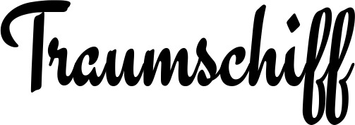 Vorschau des Bootsnamens "Traumschiff" als Schriftzug für "Bootsbeschriftung Klassisch 63"