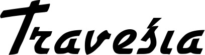 Vorschau des Bootsnamens "Travesía" als Schriftzug für "Bootsbeschriftung Klassisch 66"