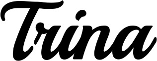 Vorschau des Bootsnamens "Trina" als Schriftzug für "Bootsbeschriftung Klassisch 86"