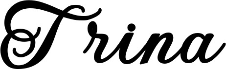Vorschau des Bootsnamens "Trina" als Schriftzug für "Bootsbeschriftung Klassisch 69"