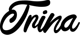 Vorschau des Bootsnamens "Trina" als Schriftzug für "Bootsbeschriftung Klassisch 102"