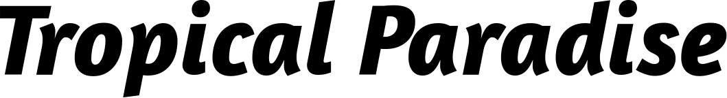Vorschau des Bootsnamens "Tropical Paradise" als Schriftzug für "Bootsbeschriftung Kursiv 01"