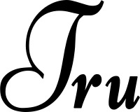 Vorschau des Bootsnamens "Tru" als Schriftzug für "Style Klassisch 76"