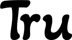 Vorschau des Bootsnamens "Tru" als Schriftzug für "Bootsbeschriftung Klassisch 103"