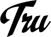 Vorschau des Bootsnamens "Tru" als Schriftzug für "Bootsbeschriftung Klassisch 29"