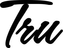 Vorschau des Bootsnamens "Tru" als Schriftzug für "Bootsbeschriftung Klassisch 71"