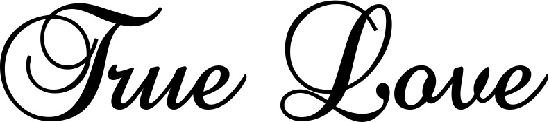 Vorschau des Bootsnamens "True Love" als Schriftzug für "Bootsbeschriftung Klassisch 02-A"