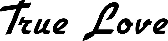Vorschau des Bootsnamens "True Love" als Schriftzug für "Bootsbeschriftung Klassisch 66"