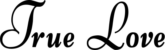 Vorschau des Bootsnamens "True Love" als Schriftzug für "Bootsbeschriftung Klassisch 76"